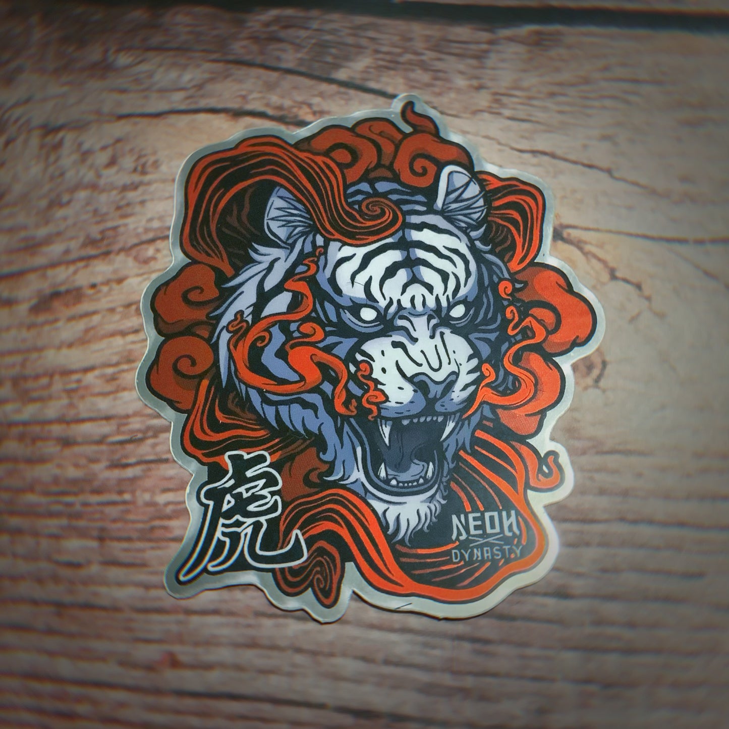 Metallic Red Series Tiger Sticker