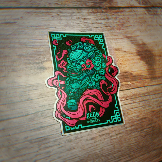 Metallic Foo Dog Sticker